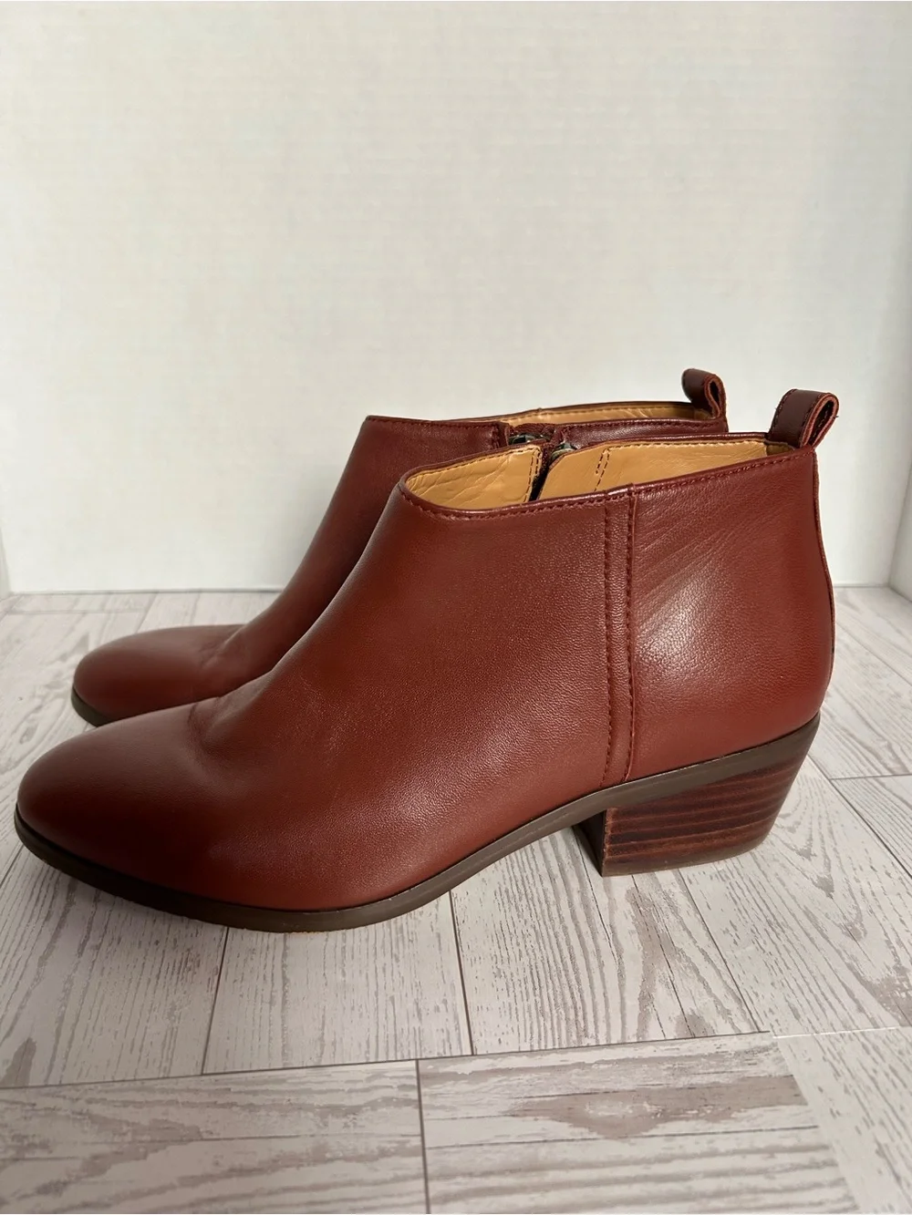 J. Crew Women's Chestnut Leather Ankle Booties